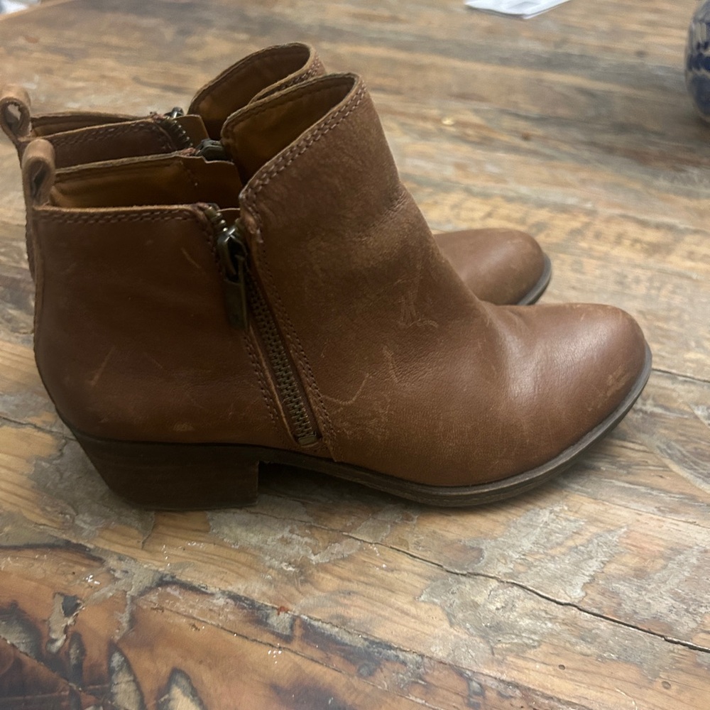 Lucky Brand Brown Leather Ankle Boots